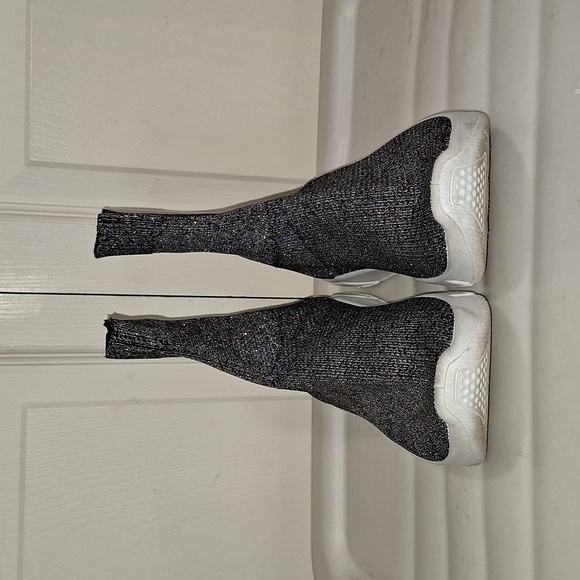 DRKA ankle mesh sneakers sock trainers - 40 / 9 - metallic silver/black - Picture 3 of 9